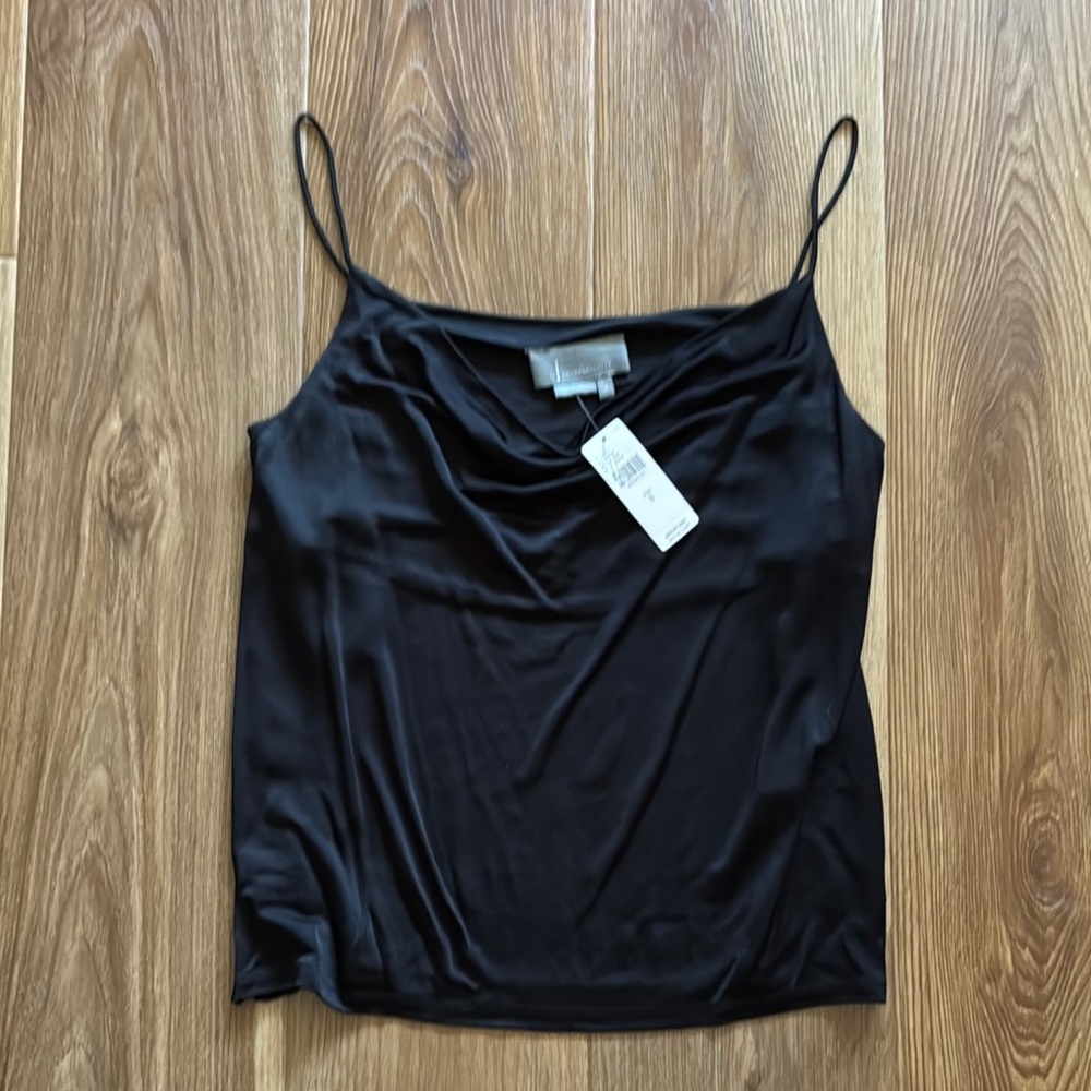 NWT Elegant Black Satin Cami Top from Anthropologie
